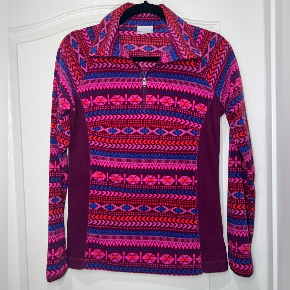 Columbia Glacial Fleece III ¼ Zip Pullover Aztec Print Women’s XS